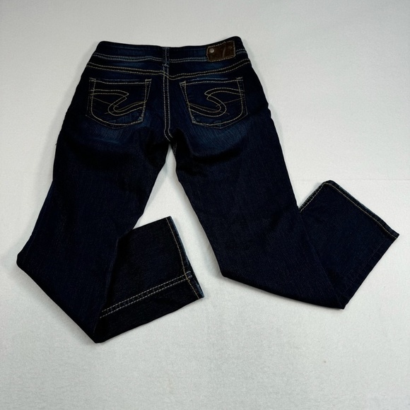 Silver Suki Capri Jeans Womens Size 28 Dark Blue Mid Rise Stretch - Picture 3 of 13